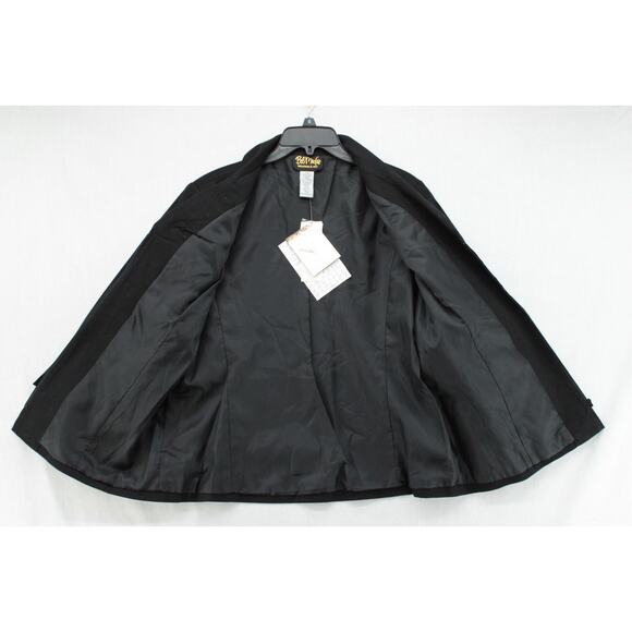 NWT Bob Mackie Wearable Art Women's Jacket Black Large Linen Blend Embroidered - Picture 6 of 7